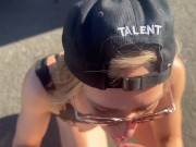 Wife fucked / spit roasted by two guys and receives creampie on public road in the Nevada desert 16/16