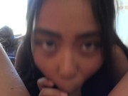 Asian babe Luna Mills sucks cock, rides it then gets banged doggystyle in the asshole 1/16