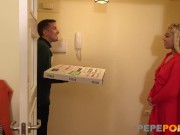 He can't believe! Pizza guy gets offered Anal sex by dirty Debora 4/16