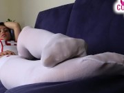 Nurse in white stockings hot foot tease 8/16