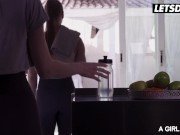 A GIRL KNOWS - Fit Chicks Stella And Mia Split Enjoy Lesbian Yoga Sex Outdoors 1/16