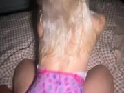 A young insta blogger takes a dick in her mouth after a pussy. iPhone recording 14/16