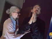 Fake Hostel Halloween - Sweet College girl on long journey gets super horny before pleasuring herself with huge cock 3/16