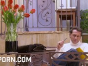 Hot brunette milf has nice sex in that classic porn 90s 1/16