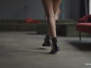 STASYQ - Curly haired sexy girl DorsyQ with big tits stripping 1/16