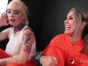 Two tattooed prison women serving up some naughty treats for Halloween 3/16