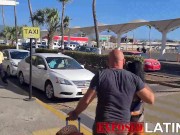 Latina pornstar give a blowjob to lucky guy while he drives 2/16