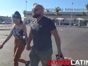 Latina pornstar give a blowjob to lucky guy while he drives 3/16