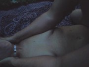 A couple, in plain sight, engaged in extreme sex in a clearing near the road 15/16