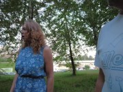 A couple, in plain sight, engaged in extreme sex in a clearing near the road 4/16