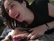 How does a day at the park end up with a public blowjob? - Cute teen swallows cum 11/16