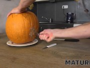MATURE4K. Mature woman makes it with stepson on occasion of Halloween 3/16