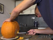 MATURE4K. Mature woman makes it with stepson on occasion of Halloween 4/16