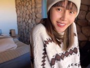 Couple have sex in the holiday cabin, she have very sweet smile. 1/16