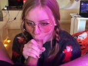 Cumshot on the face of a CUTE STEPSISTER 7/16