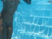 Euro blonde small tits pornstar Zazie swimming naked 13/16