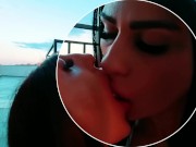 Two Small Mouths And One Thick Cock -Outdoor BlowJob Contest with Cum in Mouth at the Penthouse 16/16