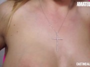 AMATEUR EURO - Blonde Chick Isabella Clark Gets Hardcore DP From Two Hard Cocks 14/16