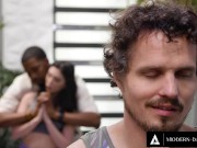 Petite Babe Sucks Fitness Instructor's Dick In Public! 4/16