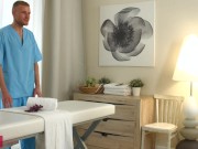 Fragile blonde creampied after awesome sex in the parlour 1/16