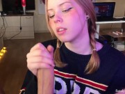 Student girl gently sucks and loves cum 12/16