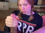 Student girl gently sucks and loves cum 7/16