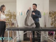 Kinky Spa - Sexy Bella Luna Gets A Tip From Her New Boss For Doing A Good Job At Riding His Cock 1/16