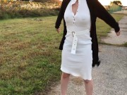 『個人撮影』巨乳熟女にピタッと白ワンピでノーブラ散歩＆お買い物♡ポッチが。 japanese/hentai/asian/milf/step mom/big tits/日本人/熟女/巨乳/素人/潮吹き 15/16