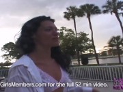 Tall Brunette Flashes Her Pierced Pussy In Public 10/16