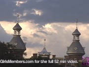 Tall Brunette Flashes Her Pierced Pussy In Public 2/16