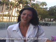 Tall Brunette Flashes Her Pierced Pussy In Public 5/16