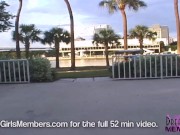 Tall Brunette Flashes Her Pierced Pussy In Public 7/16