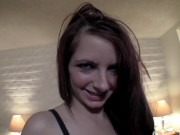 Horny brunette with big boobs takes this dick deep 4/16