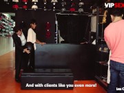 Hot Ebony Noe Milk Sucks & Fucks Two Guys In Clothing Store - LOS CONSOLADORES 4/16