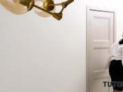 TUTOR4K. Sex with dark-haired woman in stockings makes the stud love art 3/16