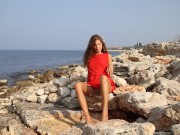 Fingering Freedom At The Beach! Etruscilla Plays With Herself Outside! 10/16