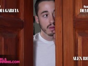 GIRLSRIMMING - Two friend tricks brunette teen Claudia Garcia into a nasty MMF rimjob 5/16