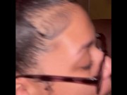 Lightskin Ebony Sucks BBC Til She Gets a Cumshot To The Face 12/16