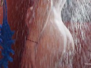 WOWGIRLS Beautiful Russian model Amber masturbating in the shower on her regular morning 4/16