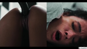 Ebony Teen Gets Alien Cum in Her Every Hole