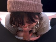 メガネのストリート系女子がち〇ぽをごっくんフェラ抜きで気持ちよくしちゃう♡glasses gokkun 5/16