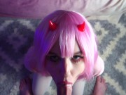 Zero Two sucks cock and gets cum on face - Sunako_Kirishiki 1/16