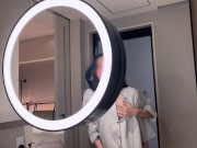 【NTR/イチャラブSEX】ホテル着いてすぐに洗面所でイかされて甘々セックス 人妻さん連続イキ　個人撮影 素人 寝取られ 乳首 女性向け 若妻 痴女 むっちり NTR おっぱい イク瞬間 パイパン H 5/16