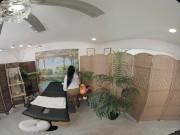 Brunette stunner Ember Snow gets pounded hard before receiving a sticky cum load on her big fake tits 4/16