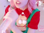 A Naughty Elf Brings Your Christmas Gift: Sloppy Blowjob, Pink Pussy, Anal Play and Cum Twice!! 3/16