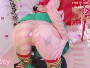 A Naughty Elf Brings Your Christmas Gift: Sloppy Blowjob, Pink Pussy, Anal Play and Cum Twice!! 6/16
