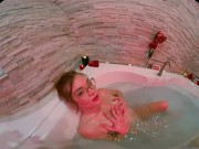 Sexy blonde in glasses has her ass filled with cum in VR 3/16