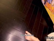 STUCK4K. Guests are about to come but man fucks girl's trimmed pussy 4/16