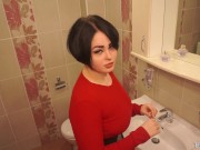 POV Your step mom decided to please you with sex and you cum in her panties 1/16