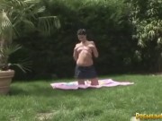 Naughty Daisy Fingering at garden 1/16